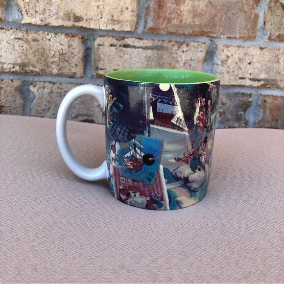 Disney World Peter Pan Tinkerbell 18 oz. Green Interior Coffee Mug Tea Cup - Picture 3 of 9